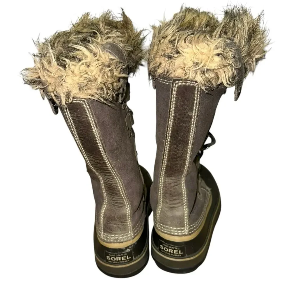 Sorel Joan of Arctic Waterproof Winter Boots Quarry‎ & Black Size 6